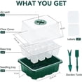 thumbnail image 3 of Mini Greenhouse for Plants, 10 Pieces 120 Cells Inner Seedling Tray with Raised Lids, Seedling Tray, 20 Labels, 2 Tools, 3 of 5