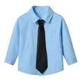 thumbnail image 2 of YUSIM Boys Dress Shirts With Tie- Button Down Slim Fit Long Sleeve Kids Formal Shirts Blue Size 10-12, 2 of 9