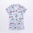 thumbnail image 2 of Summer Cute Outfit Toddler Baby Boys Girls Pajamas Button-Down PJs Shorts Set 2 Piece Short Sleeve Cotton Pajama Set, 2 of 4