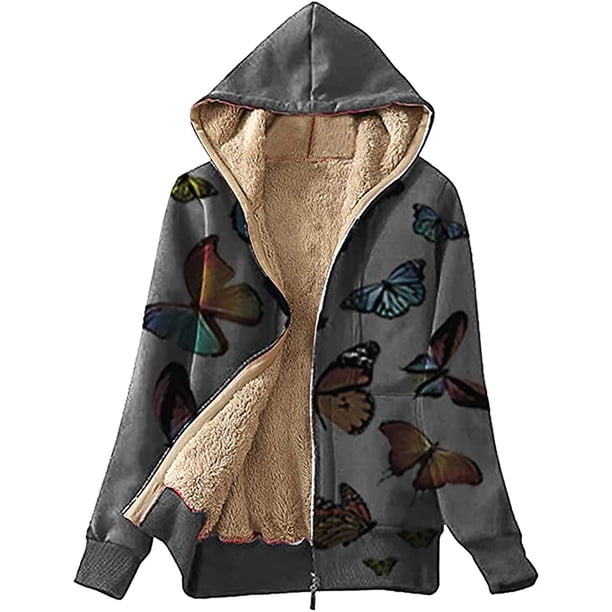 Chaquetas Con Capucha Para Mujer Casual Invierno Cálido Felpa Cremallera Doble Cara Sudadera Con Capucha Chaqueta Abrigo Odeerbi ODB122187