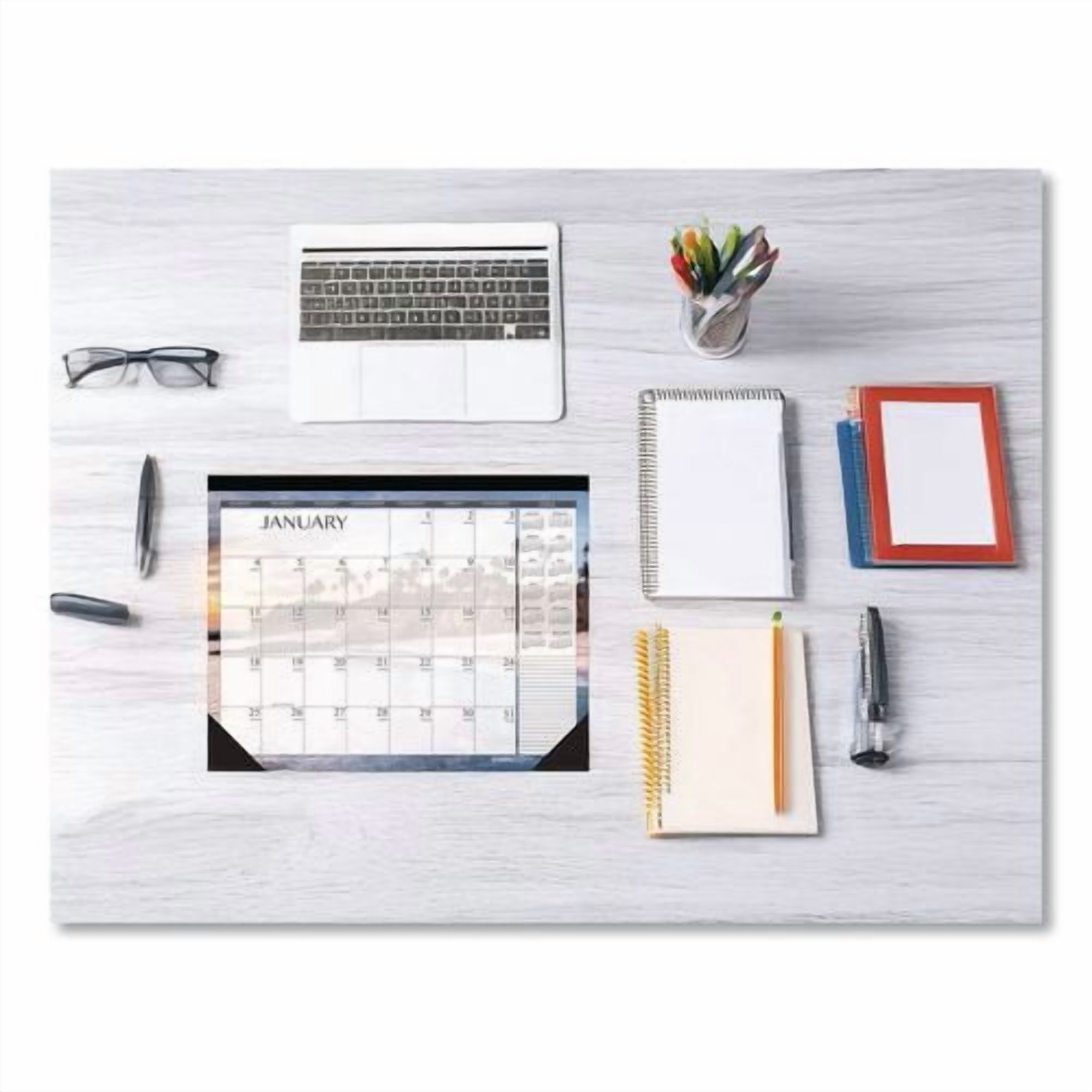 Recycled Earthscapes Desk Pad Calendar, Seascapes Photography, 18.5 x 13, Black Binding/Corners,12-Month (Jan to Dec): 2026 | Bundle of 2