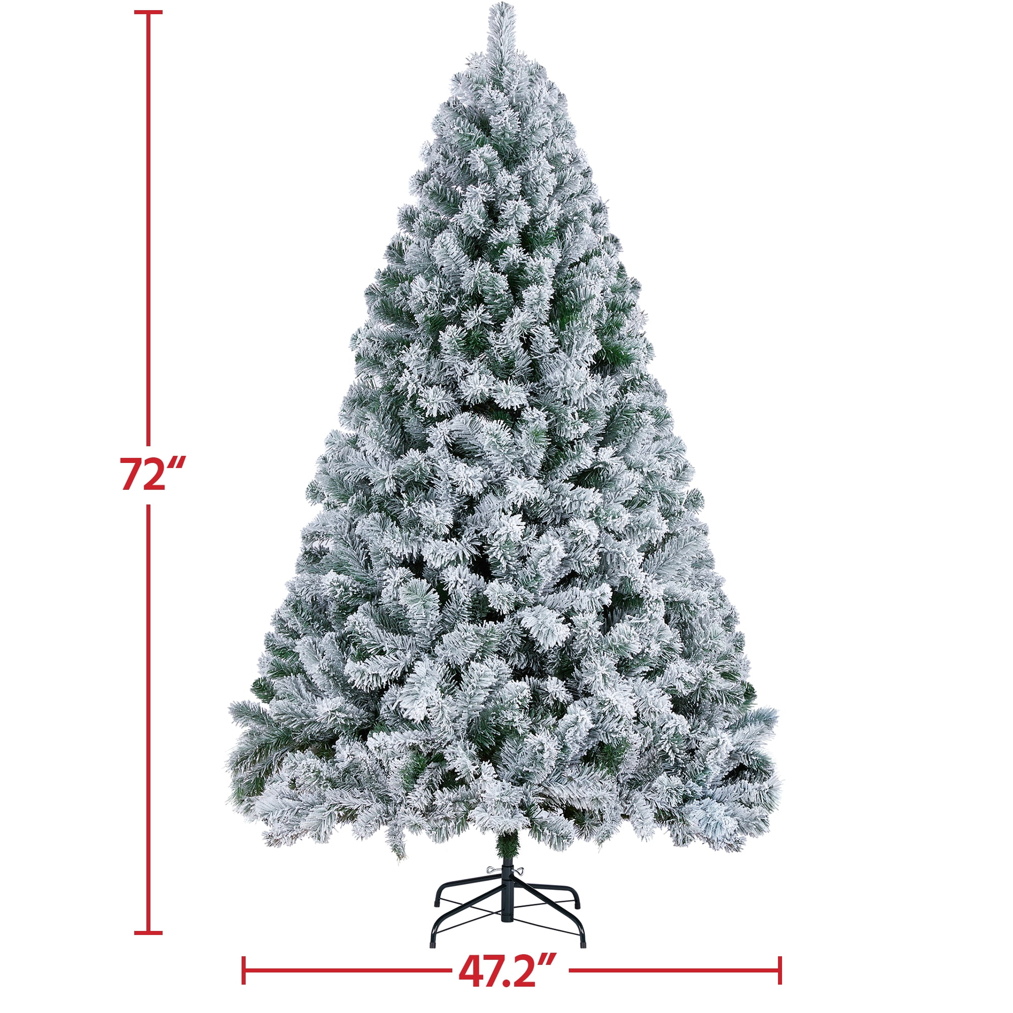 Alden Design 6FT Flocked Christmas Tree Snow-Dusted Artificial Holiday Tree, Green