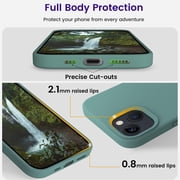 for iPhone 14 Case, Silicone Shockproof Slim Thin Phone Case for iPhone 14 6.1 inch (Calke Green)