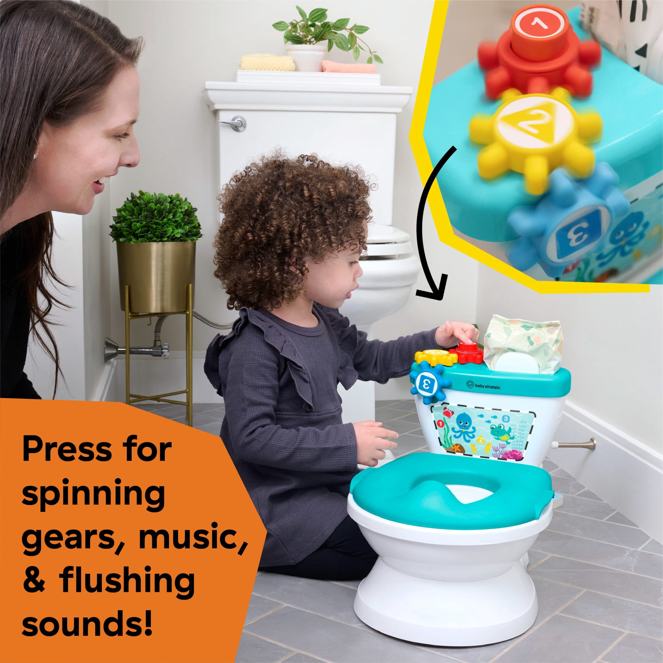 Baby Einstein Geared for Success 2-in-1 Potty Training System, Unisex, Ages 18 Months+