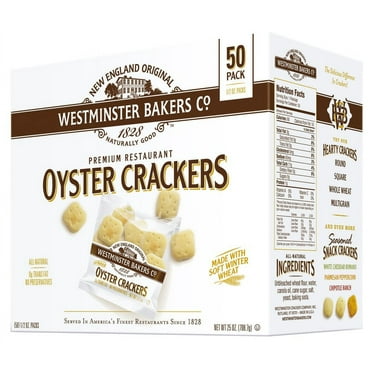 Westminster Bakers Company Premium ZS23 Restaurant Oyster Crackers, 25 Ounce (50 Count, 1/2 Ounce)