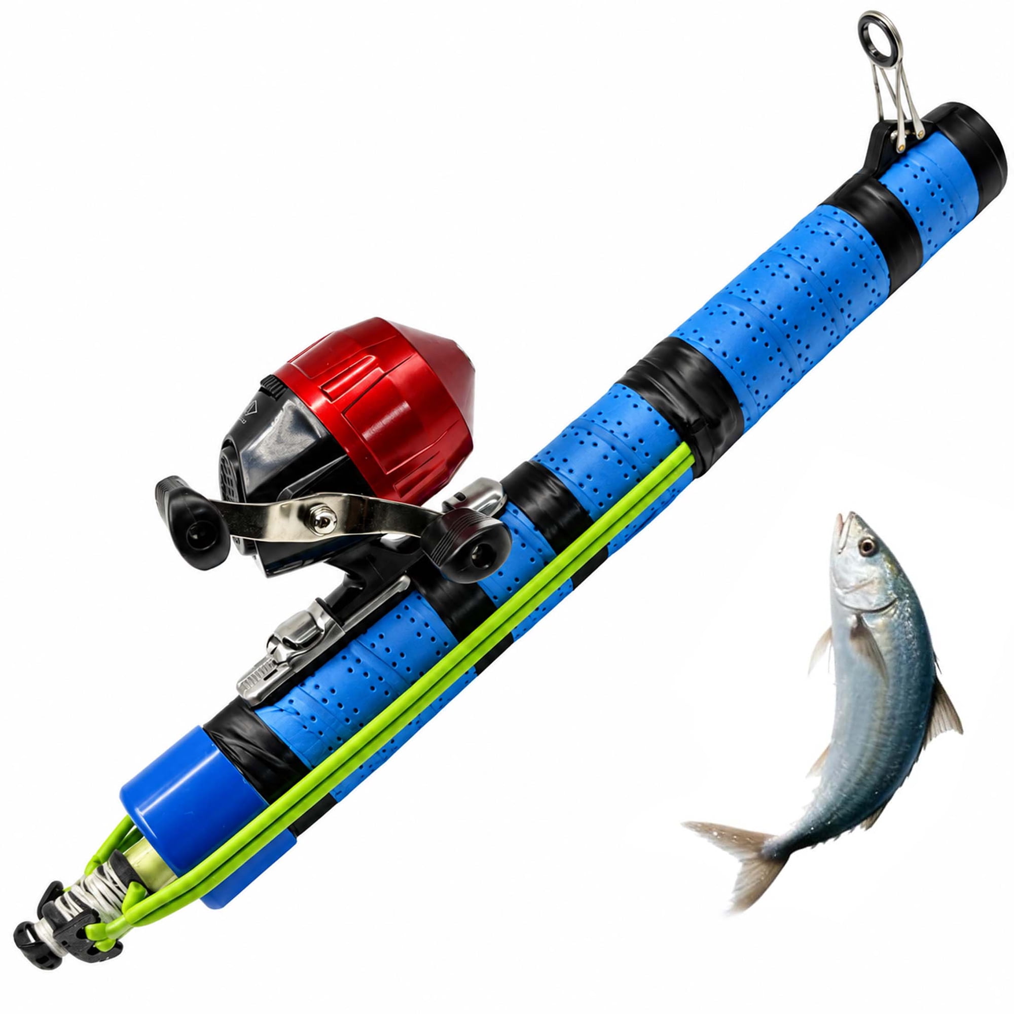 Sling Caster Fishing Pole Portable Spincast Reel for Tangle-Free Casting Compact Saltwater Freshwater Gear for Shore Fishing