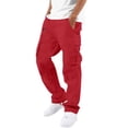 thumbnail image 5 of Work Pants for Men Nelozsy Men Solid Casual Multiple Pockets Outdoor Straight Type Fitness Pants Cargo Pants Trousers Red XL, 5 of 9