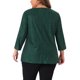 thumbnail image 3 of Agnes Orinda Blusa de Mujer Talla Grande con Escote en V y Mangas de 3/4 de Botánica Casual Elegante 1X Verde Oscuro, 3 of 6