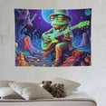 thumbnail image 4 of FUMJ  Frog Tapestry Fantasy Neon Mushroom Tapestry UV Reactive Plant Floral Wall Tapestry Galaxy Space Tapestry Wall Hanging for Home Decor, 4 of 7