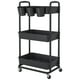 thumbnail image 1 of Carrito utilitario JIUYOTREE de 3 niveles de plástico enrollable negro, 1 of 7