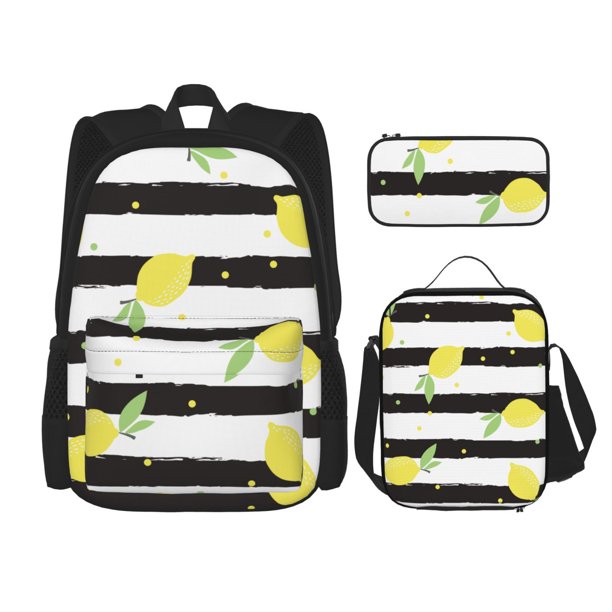Fotbe Lemon Set Escolar 3 en 1 para Niños - Mochila Duradera con Lonchera Aislante y Estuche para Lápices - Mochila Escolar para Niños y Niñas