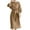 Khaki, variant on Mchoice Dresses for Women 2025 Fashion Cotton and Linen Round Neck Loose Long Sleeve Fall Dress Solid Color Slim Maxi with Belt