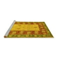 thumbnail image 2 of Ahgly Company Machine Washable Indoor Round Abstract Yellow Modern Area Rugs, 4' Round, 2 of 4