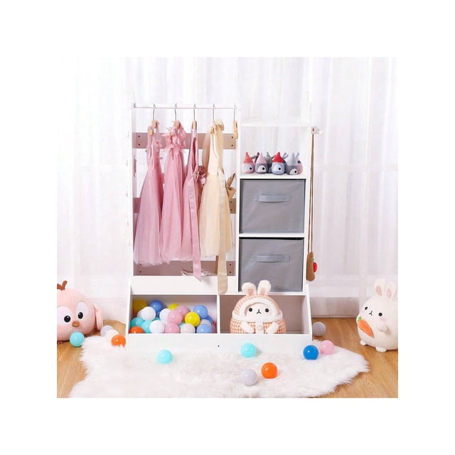 EastVita Dress-Up Storage For Girls - Ample Storage. Mirror With Touch Light. Multi-Functional Organizer
