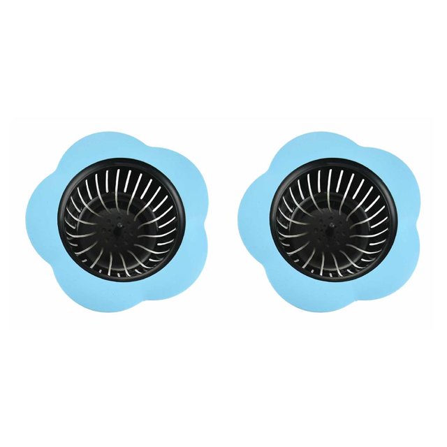 Bewildely Filtro de filtro de fregadero TPR de silicona en forma de ciruela, tapón de agua, tapón de desagüe para el suelo, tapón para bañera, azul 2piezas Bewildely CBP054607