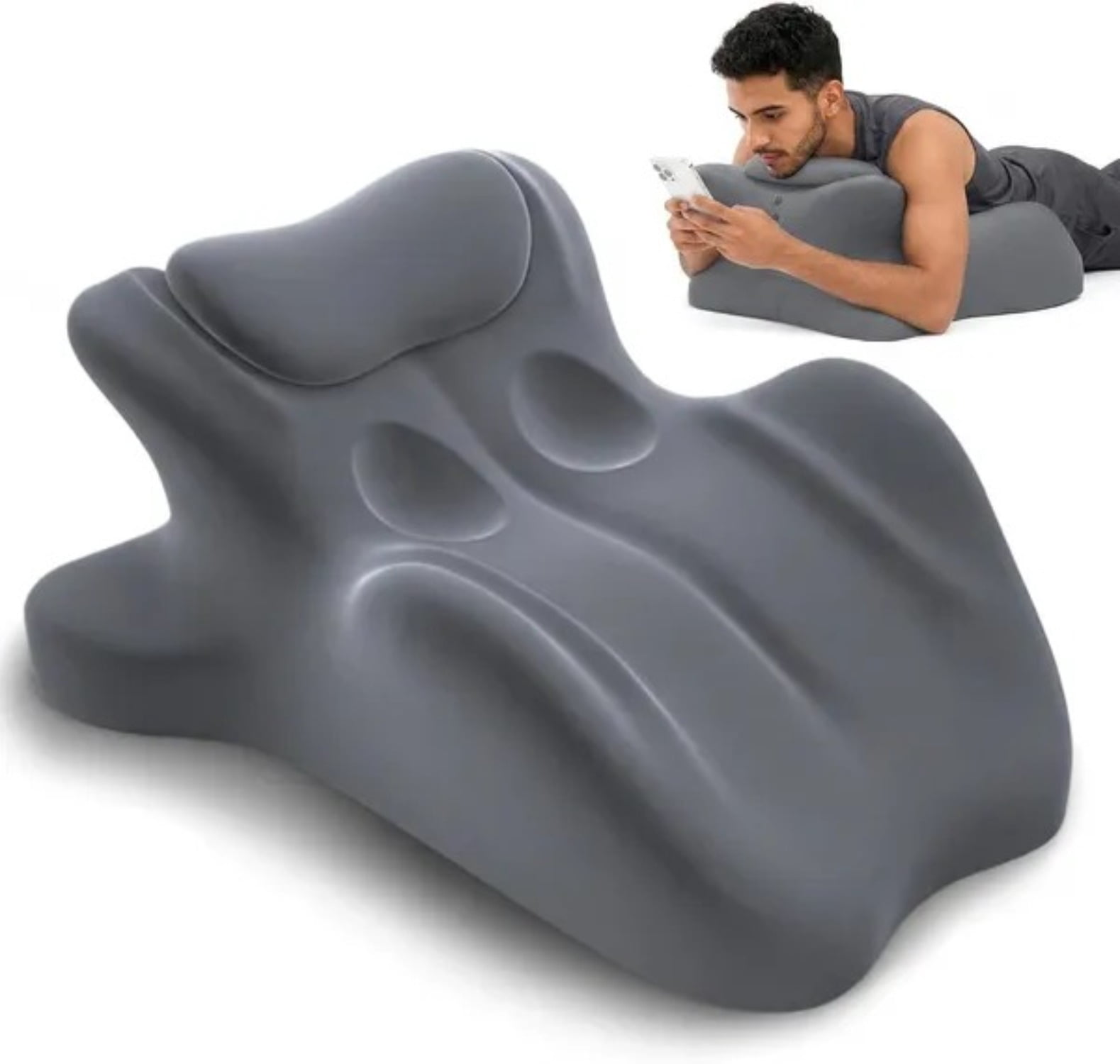 Wedge Pillow Memory Foam 27 Degree Angled Support Multi Position for Waist Neck Reading Relax