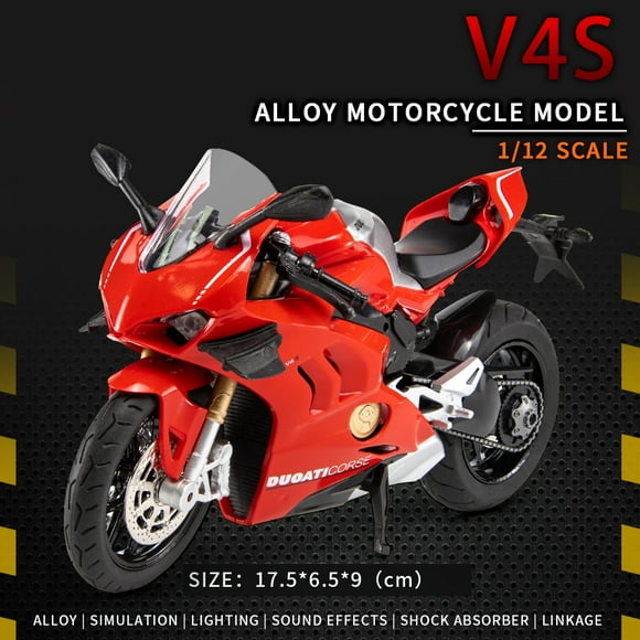 1:12 V4S Racing Cross-country Motorcycle Models Simulation Alloy Diecast Vehical Toy Boy Collections Kids Games Fast and Furious