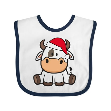 

Inktastic Christmas Santa Cow Gift Baby Boy or Baby Girl Bib