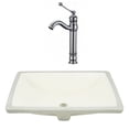 thumbnail image 1 of 20.75-in. W CSA Rectangle Bathroom Undermount Sink Set In Biscuit - Chrome Hardware AI-23082, 1 of 7