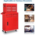 thumbnail image 3 of Ktaxon 2 in 1 Rolling Tool Chest Storage Cabinet, Mechanic Tool Organizer Box, w/5 Drawers, Red, 3 of 8