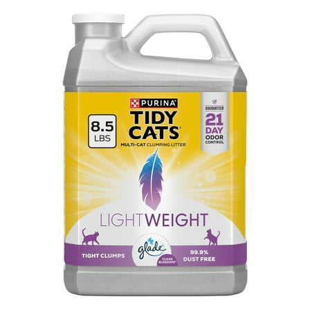 Purina Tidy Cats LightWeight Clumping Cat Litter, Glade Clean Blossoms Scent, 8.5 lb Jug