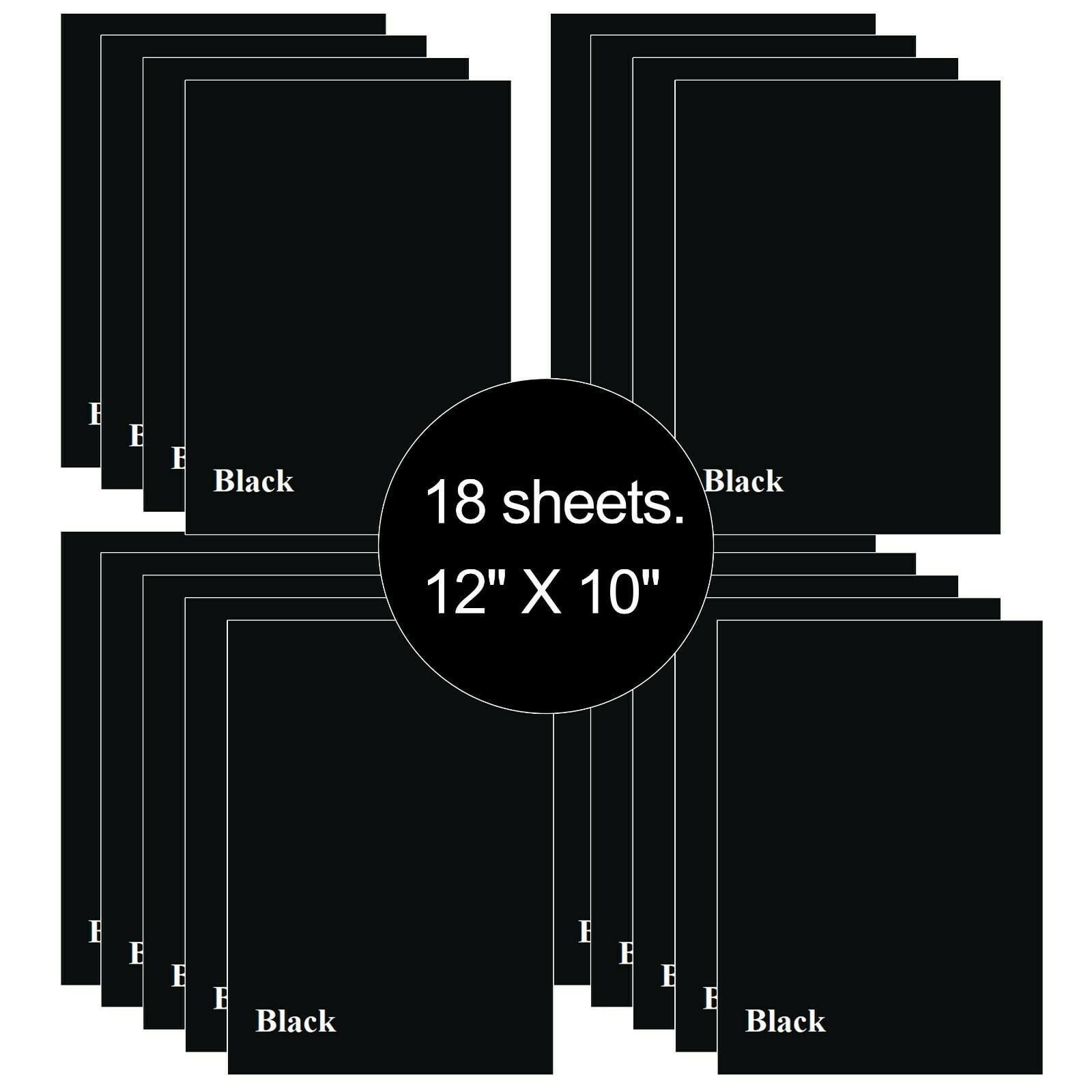 18 Sheets Black 12" x 10" HTV Iron On Heat Transfer Vinyl Paper for T-Shirts Cricut Silhouette