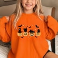 thumbnail image 6 of Qingpeng Kids Halloween Cats on Pumpkins Sweatshirt Crewneck Long Sleeve Top with Ghost Sleeve Graphic, 6 of 8