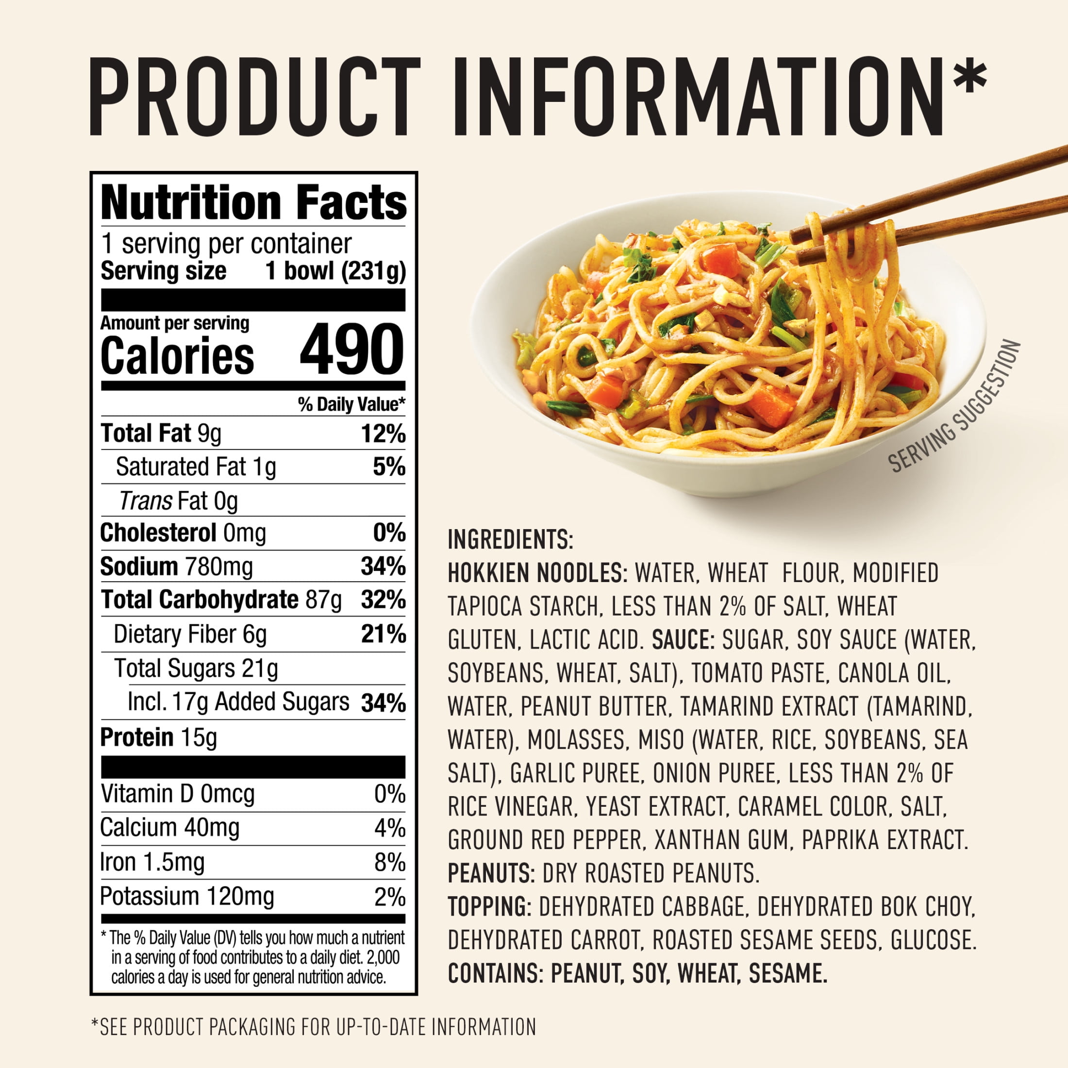 (4 pack) Annie Chun's Pad Thai Noodle Bowl, 8.1 oz
