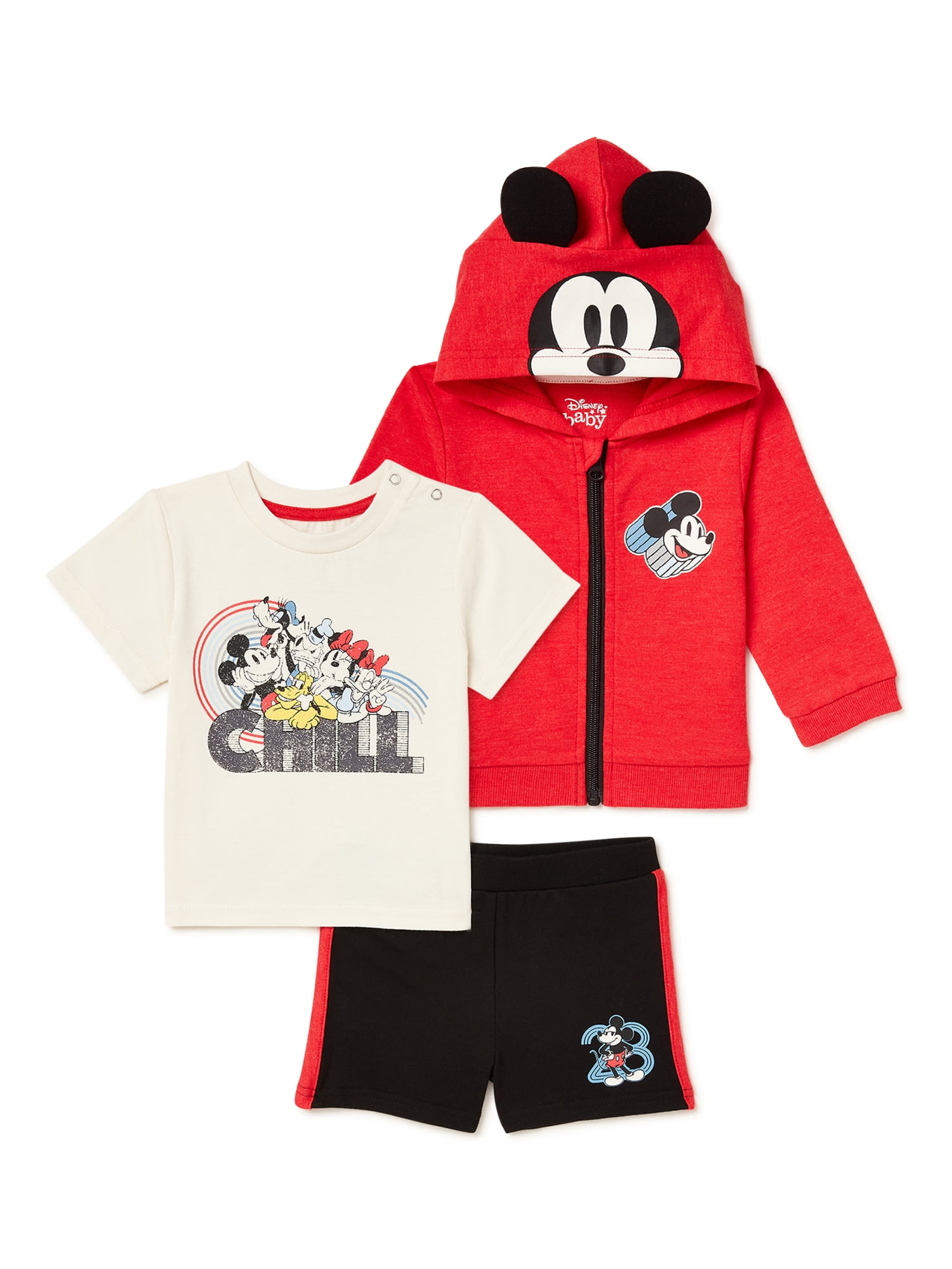 Baby Boy 3pcs Tracksuit Set,Sweatshirt+Hoodie+Pant for Toddler Sweatsuit Outfit 