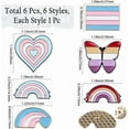 thumbnail image 2 of 6pcs 6 styles Pride Rainbow Alloy Enamel Brooches for Backpack Clothes Mixed Shapes Mixed Color 28x31mm Colorful, 2 of 3