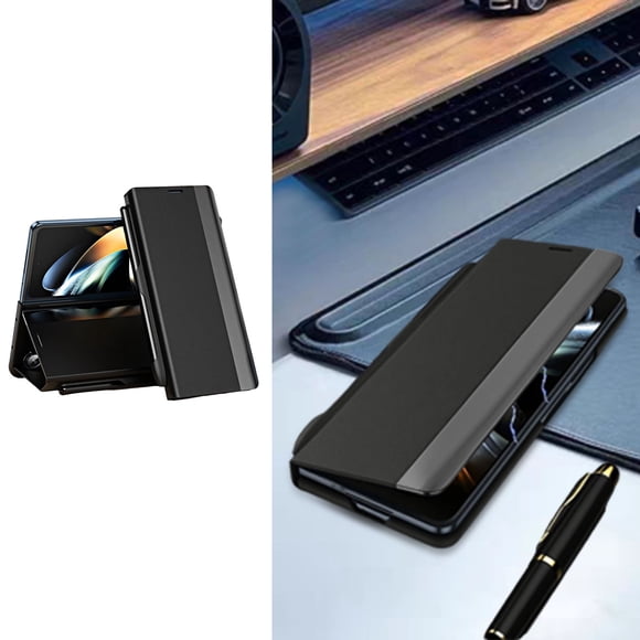 Klonfd Lu Xury Electroplated Leather Mag Netic Phone Cas E With Phone Stand And Pen Slot For Galaxy Z Fold 2/3/4/5/6/7