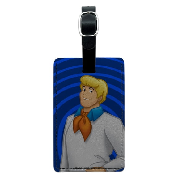 Scooby-Doo Fred Character Rectangle Leather Luggage Card Suitcase Carry-On ID Tag