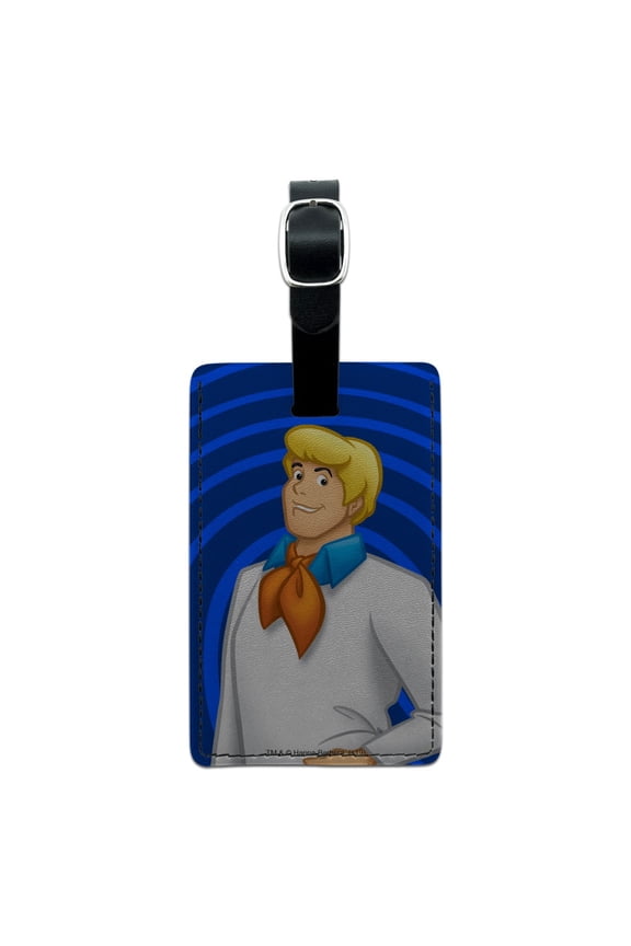 Scooby-Doo Fred Character Rectangle Leather Luggage Card Suitcase Carry-On ID Tag