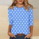 thumbnail image 1 of mfyjkho Tops Para Hacer Ejercicio Para Mujer, Blusa Informal Con Cuello Redondo Y Mangas 3/4 Para Mujer Tops Para Salir L, 1 of 5
