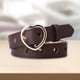 thumbnail image 2 of Cinturón de piel sintética para mujer, con hebilla de metal, ajustable, para la cintura marrón, 2 of 8