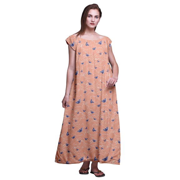 Bimba Printed Womens Nightgown LadiesÂ&nbsp;NightwearÂ&nbsp;Nursing Dress Rayon Sleepwear