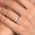 thumbnail image 4 of Gem Stone King 18K Rose Gold Plated Silver White Ethiopian Opal and White Zirconia Engagement Ring for Women | 0.80 Cttw | Round Cabochon 5MM | Gemstone October Birthstone | Size 7, 4 of 6