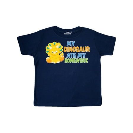 

Inktastic My Dinosaur ate my Homework with Cute Dinosaur Gift Toddler Boy or Toddler Girl T-Shirt