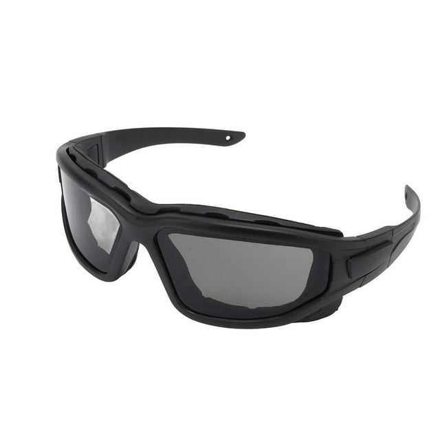 Gafas antivaho de doble capa, resistentes a los arañazos, a los impactos, a los rayos UV, protección ocular, gafas desmontables con correa, color negro