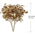 thumbnail image 5 of Gold Leaves Decorations for Christmas Artificial Golden Plants Fake Leaf - 17 Inch 5 Pack, Faux Foliage Simulation Flowers Grass Xmas Decor Plant Bushes Indoor Outdoor Wedding Table Centerpiece DIY, 5 of 5