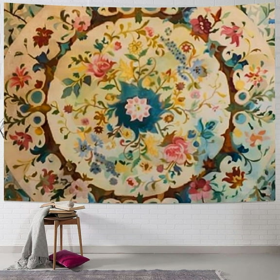 Shiartex Wall Tapestry Bohemian - Floral Vine Wall Hanging Celestial Sun Moon and Star Tapestries Hippie Home Decor Boho Tapestry for Bedroom Aesthetic Painting
