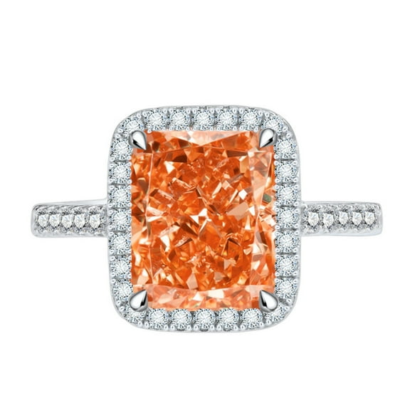 13ct Radiant Cut Zircon Wedding Rings for Women S925 Sterling Silver Rings for Women 10*12mm Zircon Eternity Women Engagement Rings Stylish Hypoallergenic Personalized Promise Rings