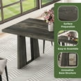 thumbnail image 4 of Uforic 70" Wood Dining Table for 6-8 Person, Farmhouse Rectangle Dining Table withHeavy Duty Leg, Kitchen Table for Gathering, Kitchen, Dining Living Room, Gray, 4 of 8