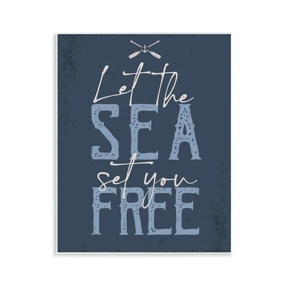 Stupell Industries Sea Set You Free Nautical & Beach Painting Unframed Art Print Wall Art, 11 x 14
