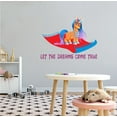 thumbnail image 2 of FANTASY - Let The Dreams Come True - Vinyl Kids Nursery Bedroom Inspirational Quotes Decoration Sticker Legendary Unicorn Magic Carpet Design - Multicolored Home Art Adhesive Wall Decal 20" x 16", 2 of 3