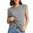 thumbnail image 3 of Axiiglly Plus Size Blouses for Women, Short Sleeves Solid Color Crew Neck Lightweight Summer Outdoor Tops, S-3XL, 3 of 10