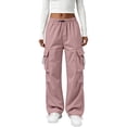 thumbnail image 2 of Resicozy Cargo Pants for Women with Pockets Lightweight Baggy Hiking Pants Casual Travel Pink S, 2 of 6