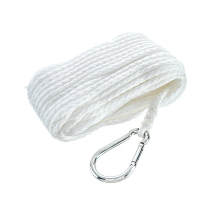 - Seachoice 40211 High Quality Anchor Rope for Boating - Hollow Braid Anchor Line with Spring Hook, ⅜-Inch x 75 Feet, White