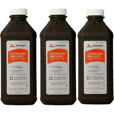 Swan Hydrogen Peroxide Antiseptic Liquid, 16 Fl Oz, 3 Count
