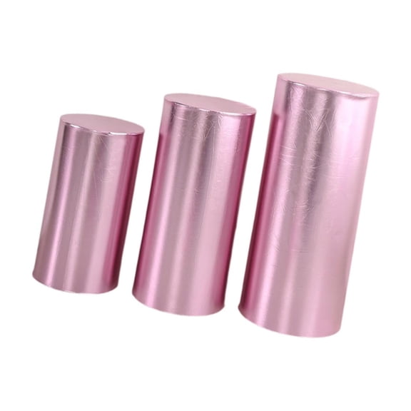 GUOOL 3Pcs Cylinder Plinth Stand Covers Plinth Stand Pillar Covers Cylinder Pedestal Covers for Birthday Party Thanksgiving Wedding pink